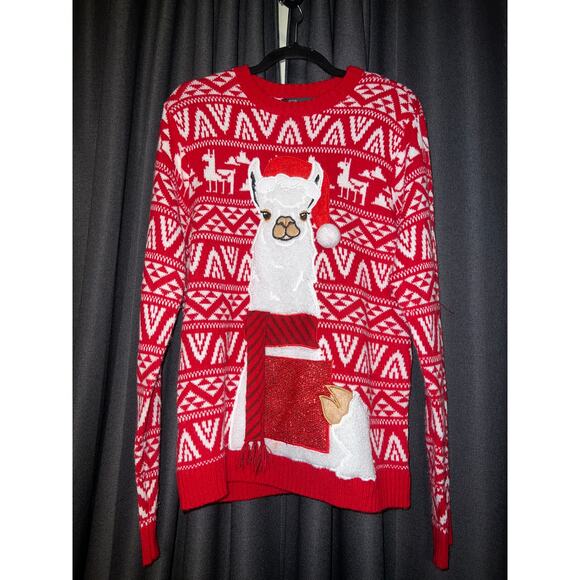 Ugly Christmas Sweater Xmas Size Medium Llama - Picture 1 of 3